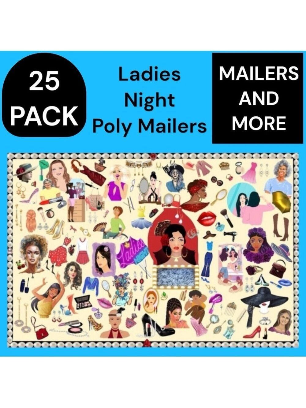 25 10X13 Poly Mailers Fashion Makeup Girls Ladies Night Flat PRICE IS FIRM - Picture 4 of 15